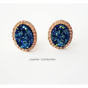 Sparkling Blue Clamshell earrings